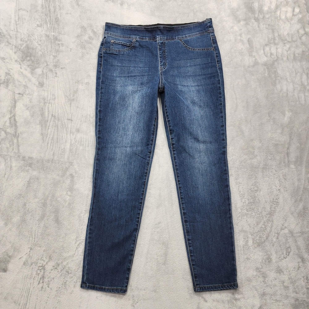 Cambridge Dry‎ Goods Jeans Womens 12 Blue High Rise Skinny Pull On Stretch Denim